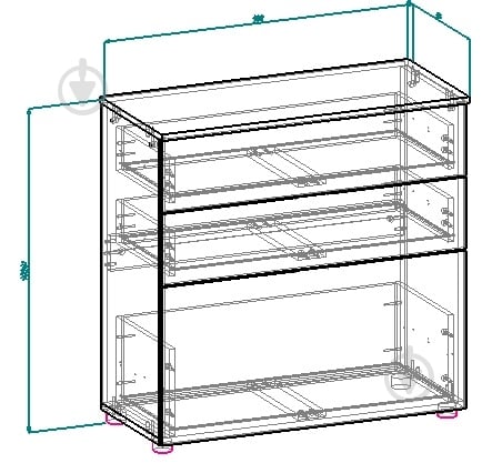 Комод Вісент 3ш ГР08 900x900x404 мм дуб аляска/графит/белый/дуб аляска - фото 2 Комод Вісент 3ш ГР08 900x900x404 мм дуб аляска/графит/белый/дуб аляска - фото 2