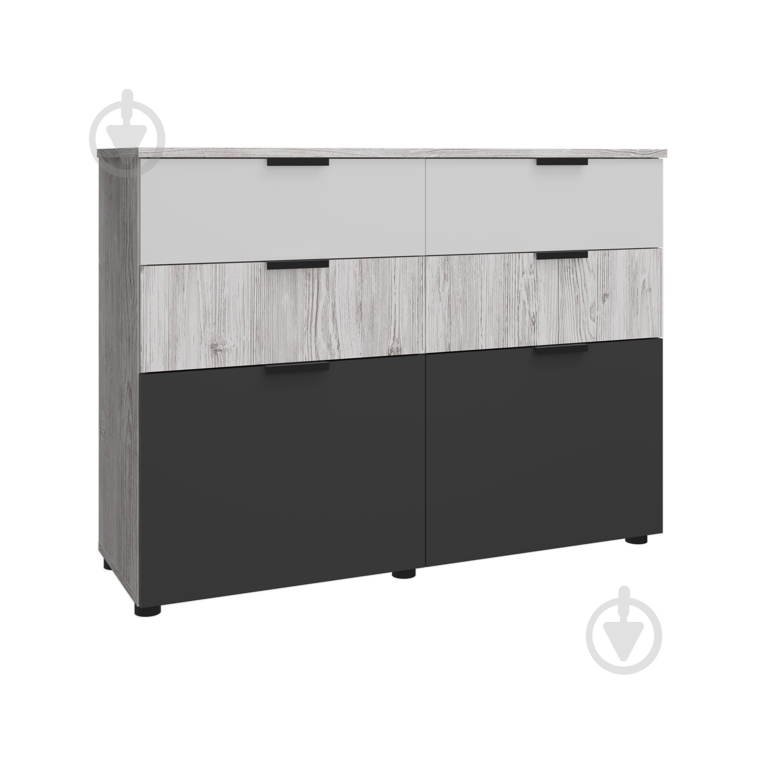 Комод Вісент 6ш ГР06 1200x900x404 мм дуб аляска/графіт/білий/дуб аляска - фото 1 Комод Вісент 6ш ГР06 1200x900x404 мм дуб аляска/графіт/білий/дуб аляска - фото 1