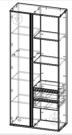 Пенал Вісент Б 1дв+2ш ГБ15 2100х900х400 мм кашемир / кашемир/мрамор черный - фото 2 Пенал Вісент Б 1дв+2ш ГБ15 2100х900х400 мм кашемир / кашемир/мрамор черный - фото 2