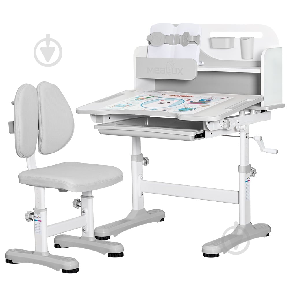 Комплект мебели детский Mealux Wave Grey - фото 1 Комплект мебели детский Mealux Wave Grey - фото 1