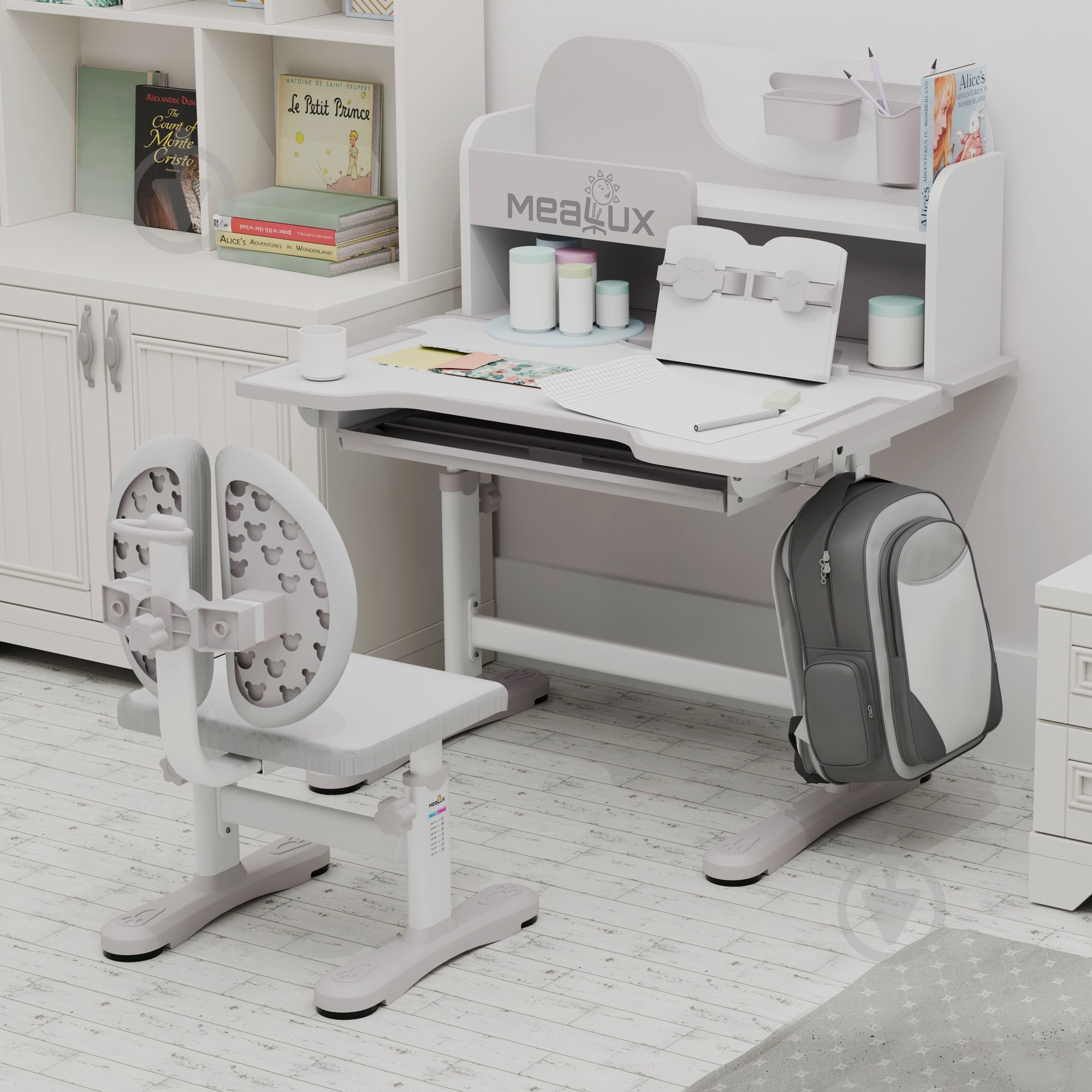 Комплект мебели детский Mealux Wave Grey - фото 2 Комплект мебели детский Mealux Wave Grey - фото 2