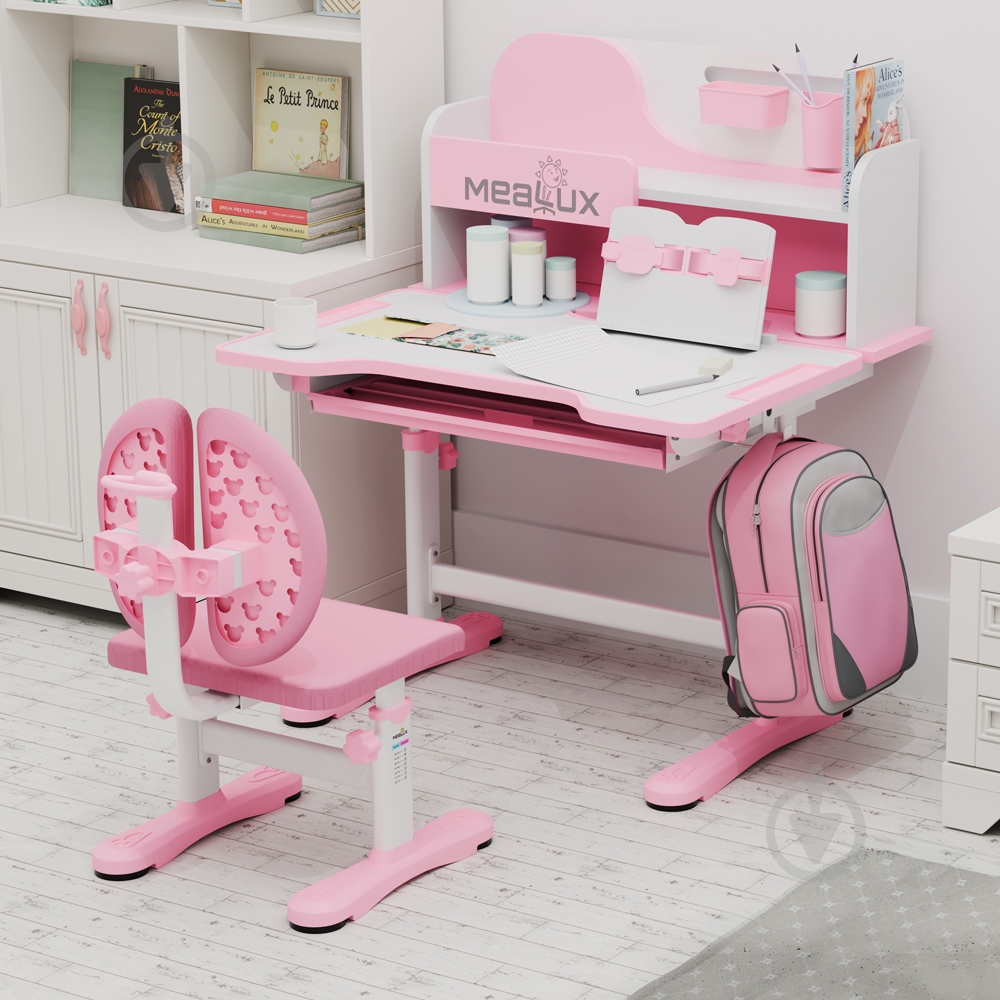 Комплект парта и стул-трансформеры Mealux Wave Pink (BD-31 PN) - фото 2
