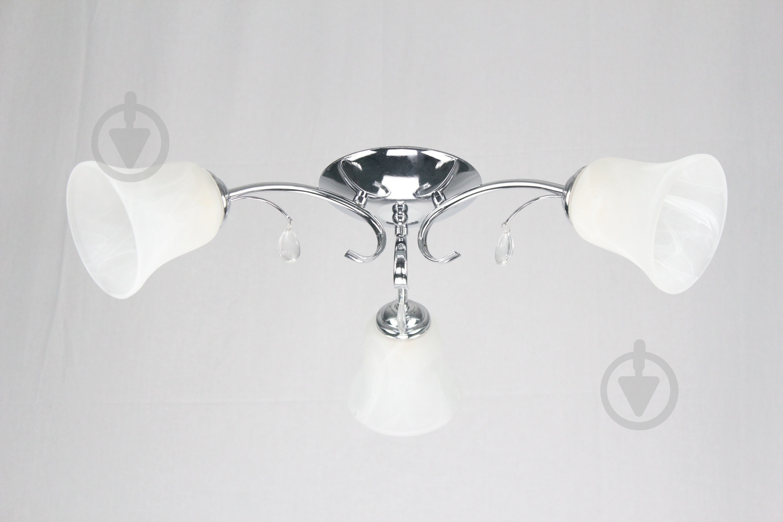 Люстра потолочная Геотон Е483-3 3x60 Вт E27 хром - фото 1