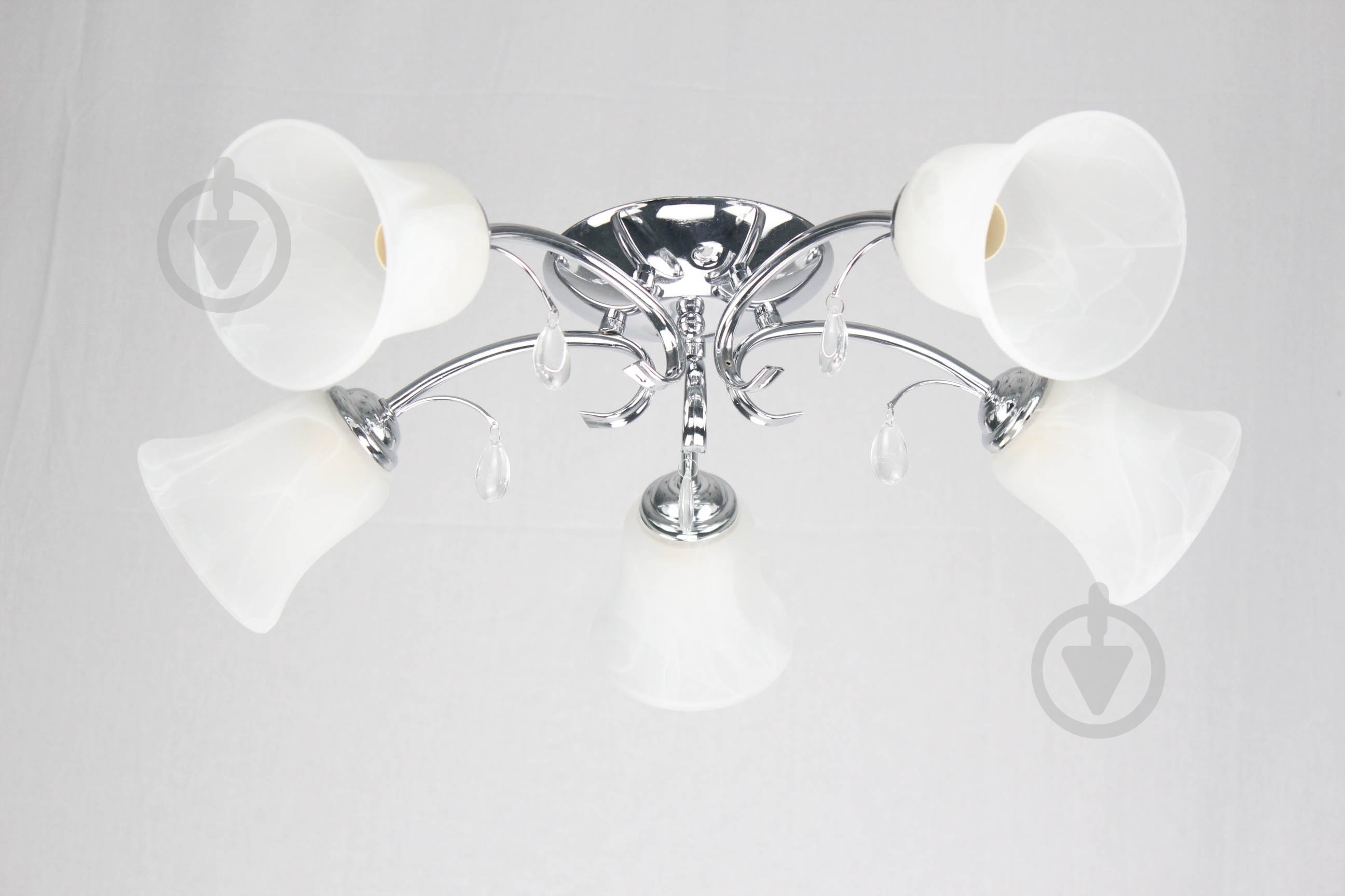 Люстра потолочная Геотон Е483-5 5x60 Вт E27 хром - фото 1