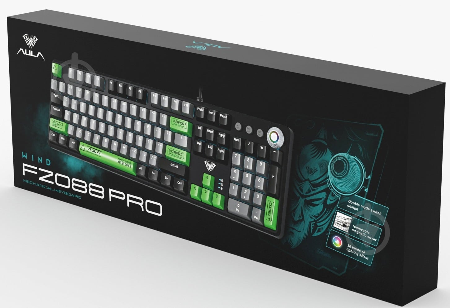 ᐉ Клавиатура игровая Aula F2088 PRO plus 9 Green keys KRGD blue