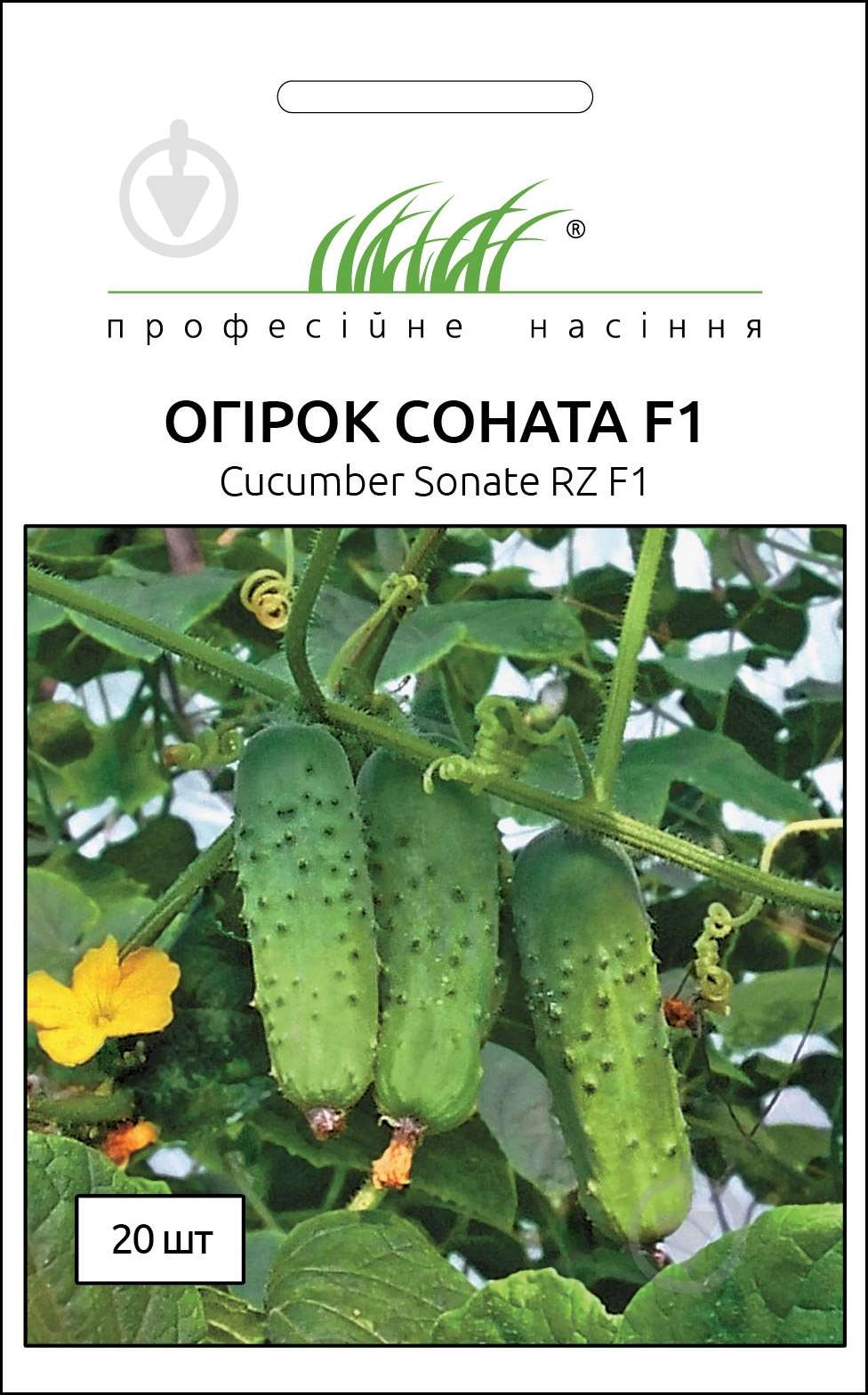 Семена Професійне насіння огурец Соната F1 20 шт. (4820176690975) - фото 1