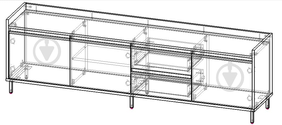 Тумба под ТВ Вісент Габриэль 2дв+2ш ГБ10 белый/мрамор черный - фото 2