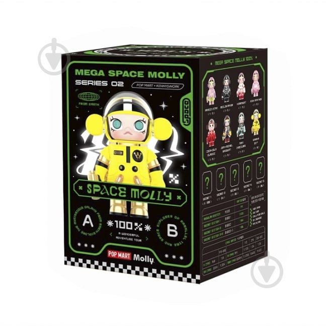 Фігурка-сюрприз колекційна POP MART 2-B Mega space molly - фото 1 Фігурка-сюрприз колекційна POP MART 2-B Mega space molly - фото 1
