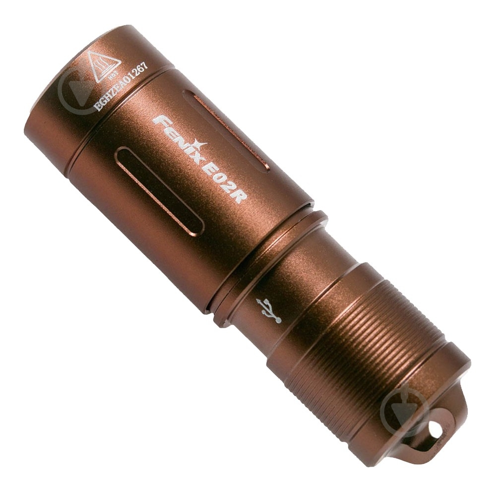 Фонарик карманный Fenix E02R бронзовый - фото 1