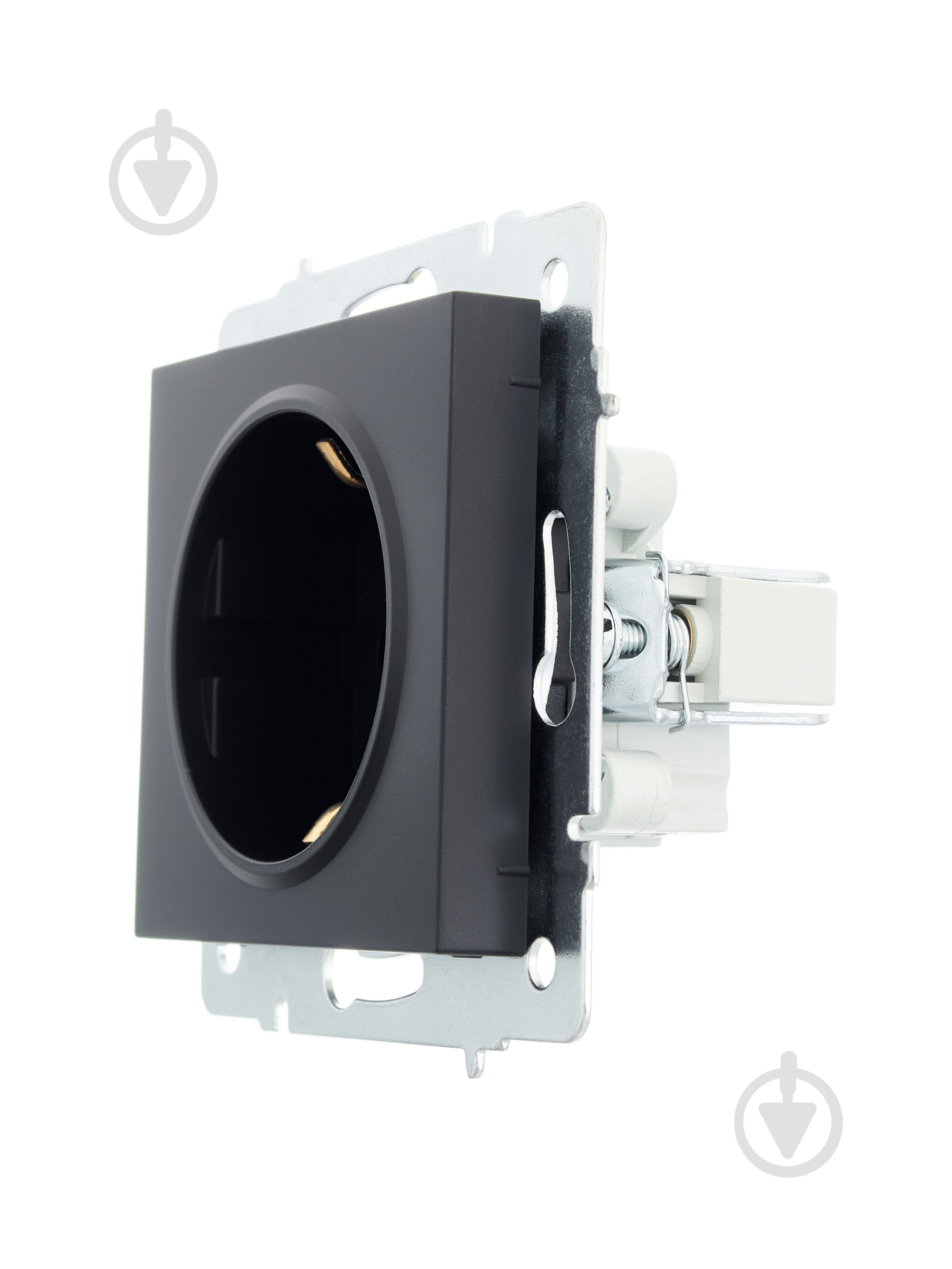 ᐉ Механизм розетки 1 с заземлением Lezard Vesna IP20 антрацит 742