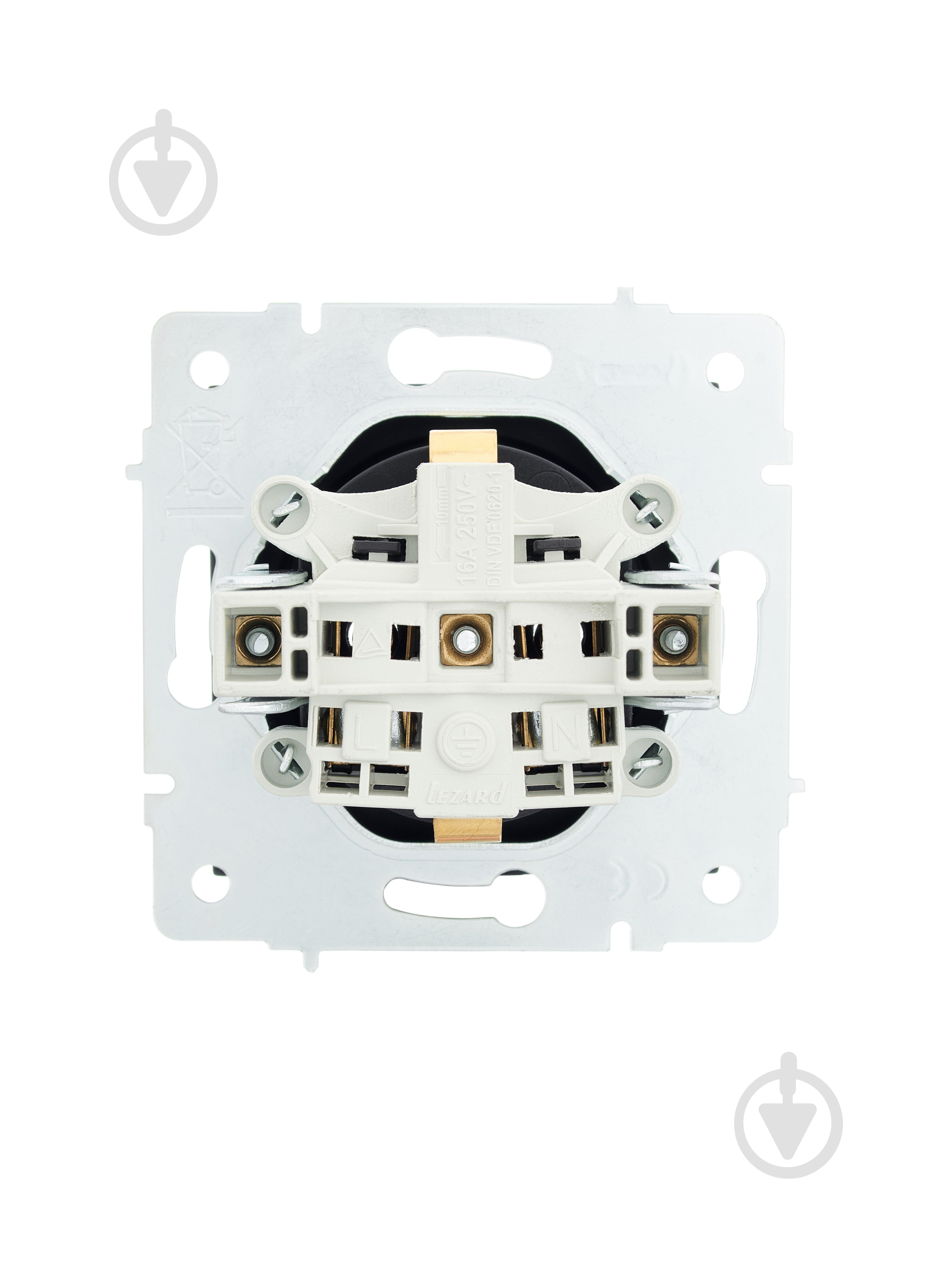 ᐉ Механизм розетки 1 с заземлением Lezard Vesna IP20 антрацит 742