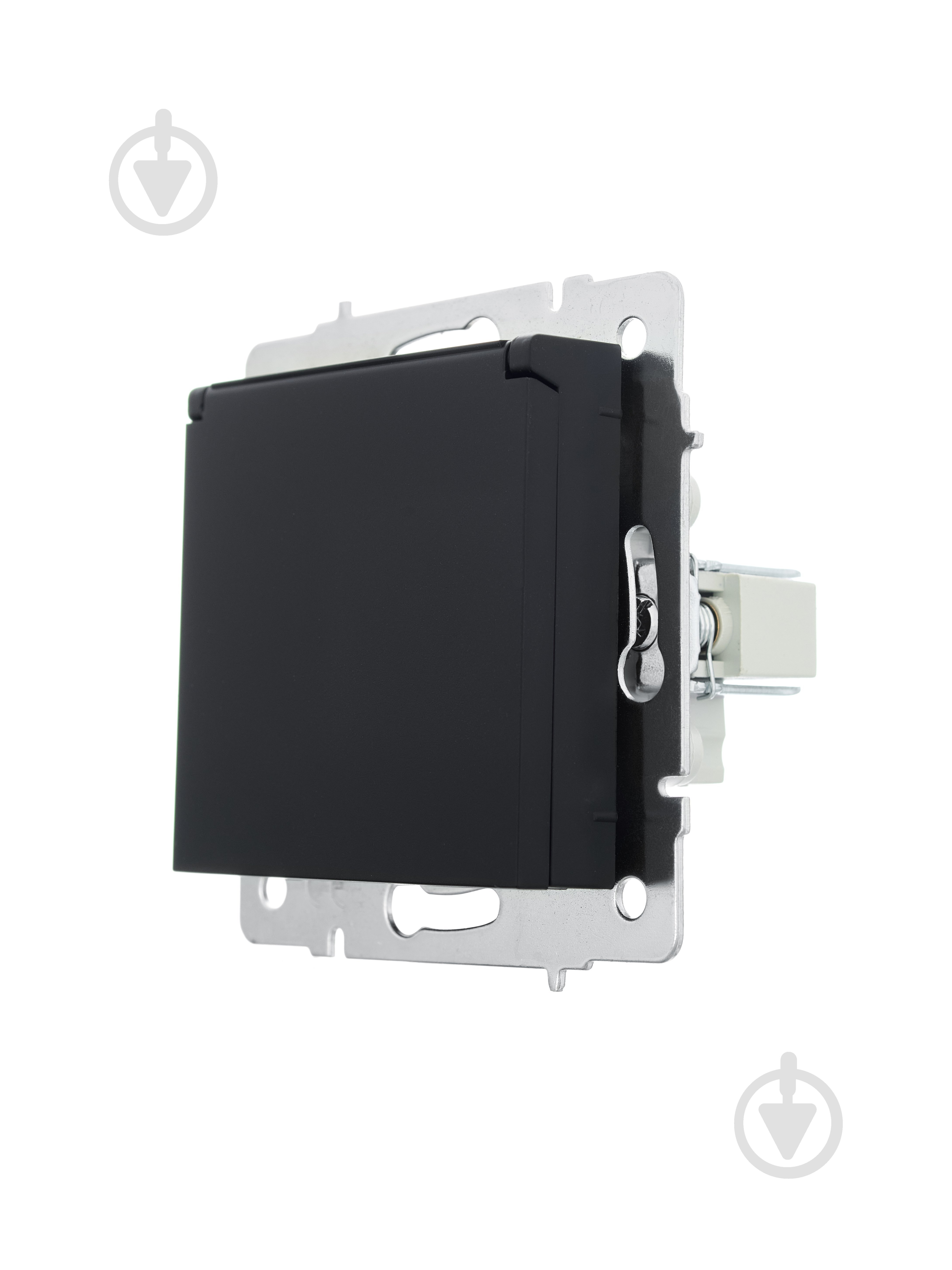 Розетка з кришкою 1 із заземленням Lezard Vesna IP20 антрацит 742-4288-123B - фото 2