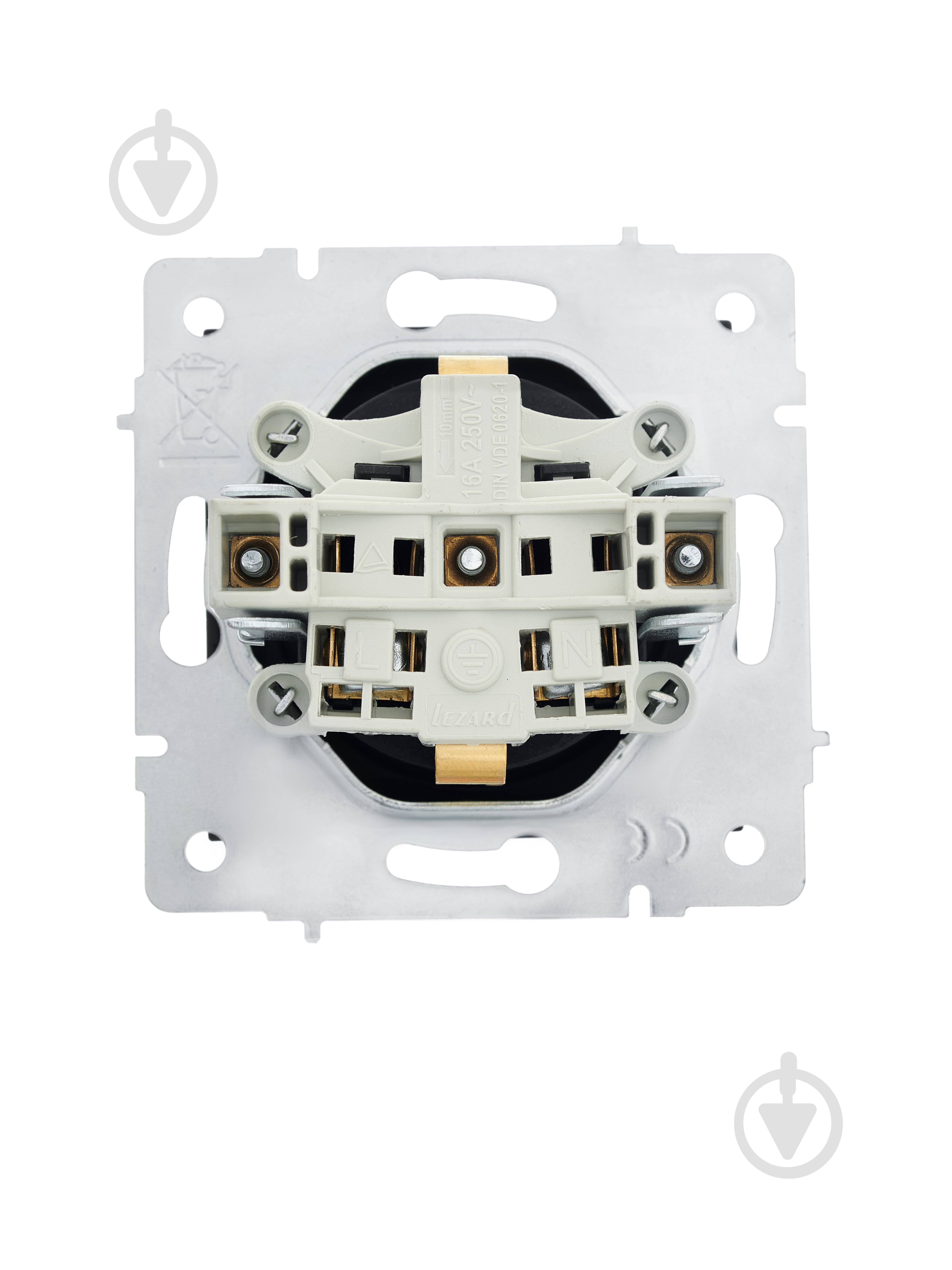 Розетка з кришкою 1 із заземленням Lezard Vesna IP20 антрацит 742-4288-123B - фото 4