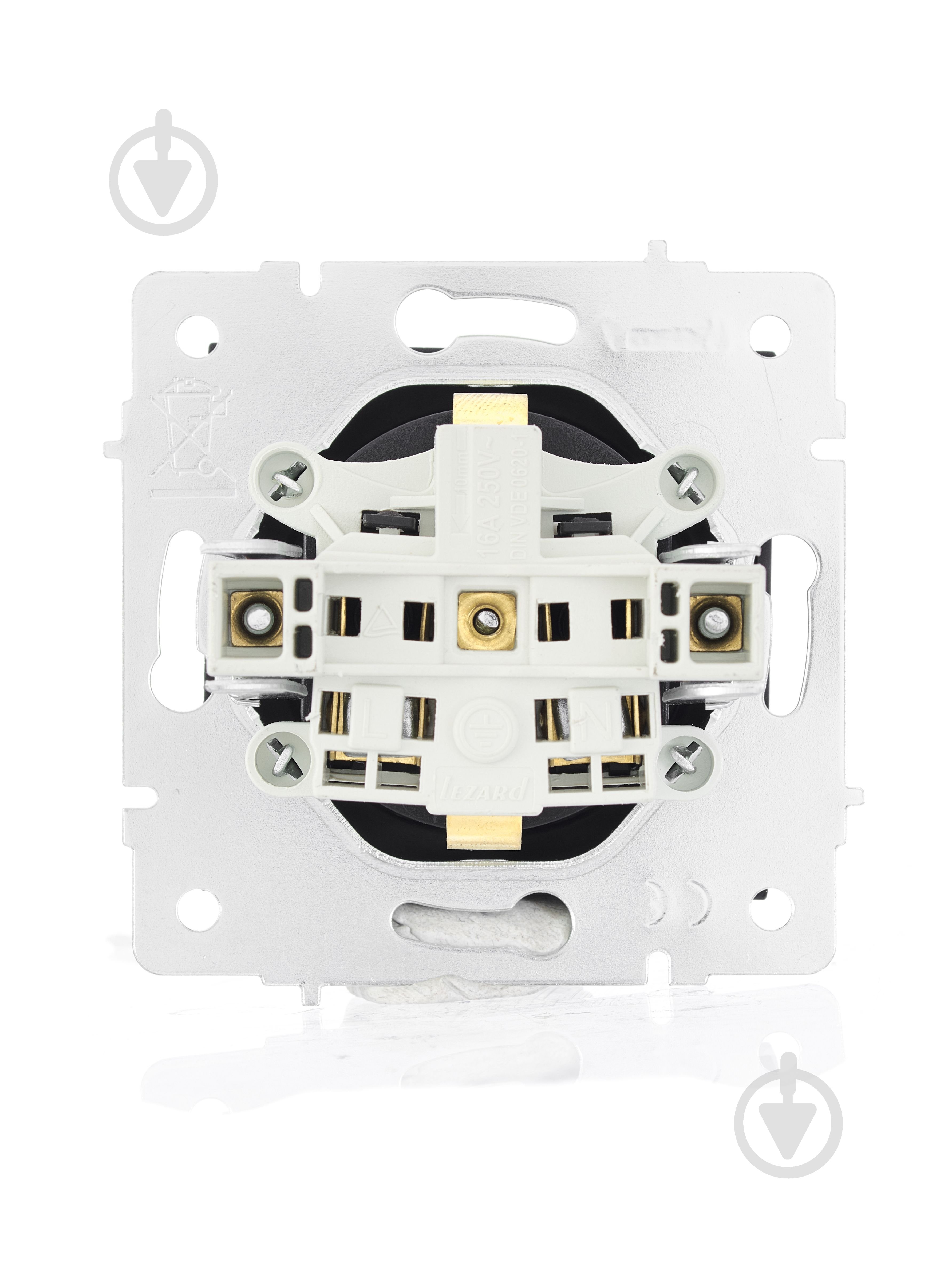 Механізм розетки 1 із заземленням Lezard Vesna IP20 антрацит 742-4288-124B - фото 4