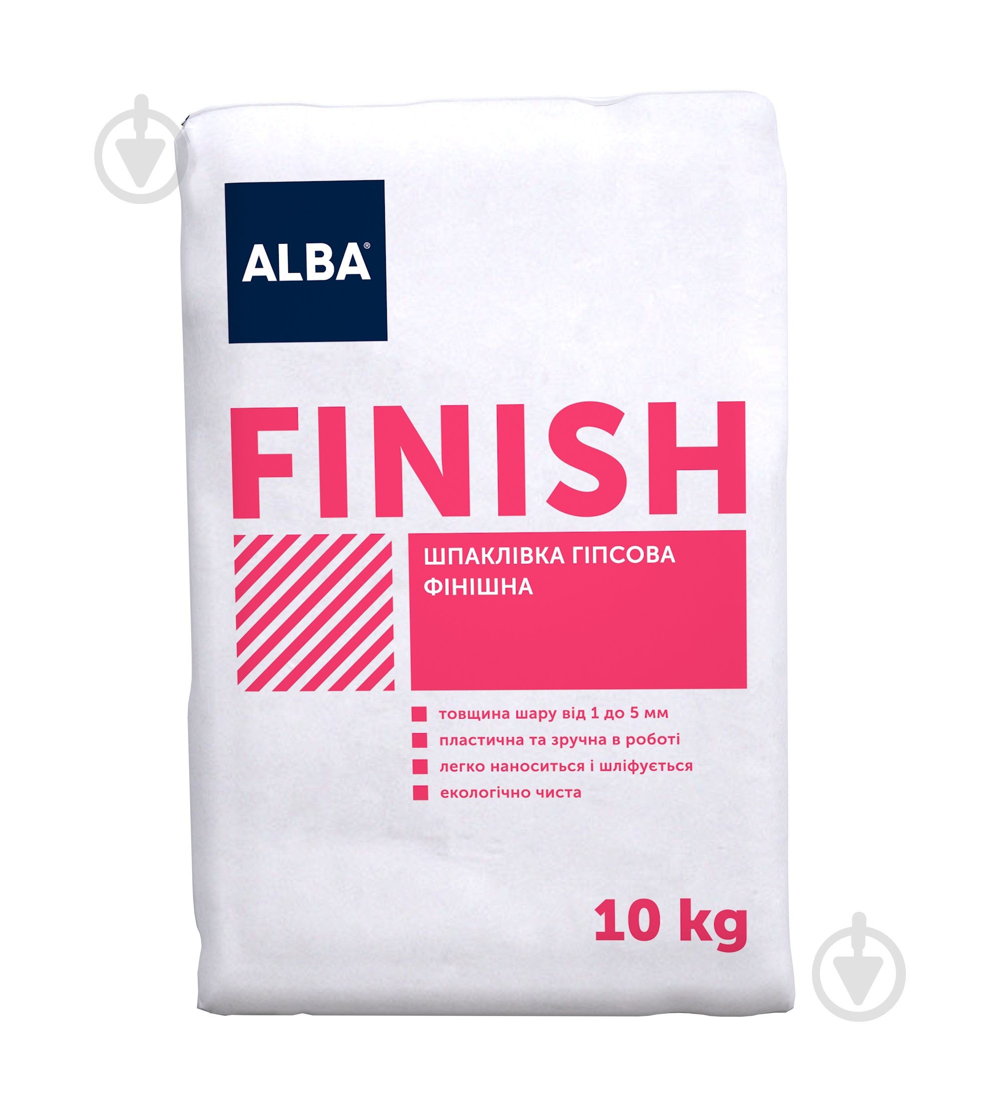 Шпаклівка ALBA гіпсова фінішна "FINISH" 10 кг - фото 1