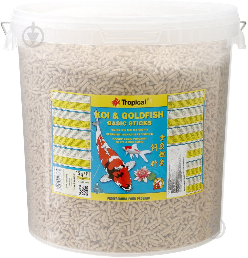 Корм Tropical KOI & GOLD Basic Sticks-refill 21 л 40378 - фото 1
