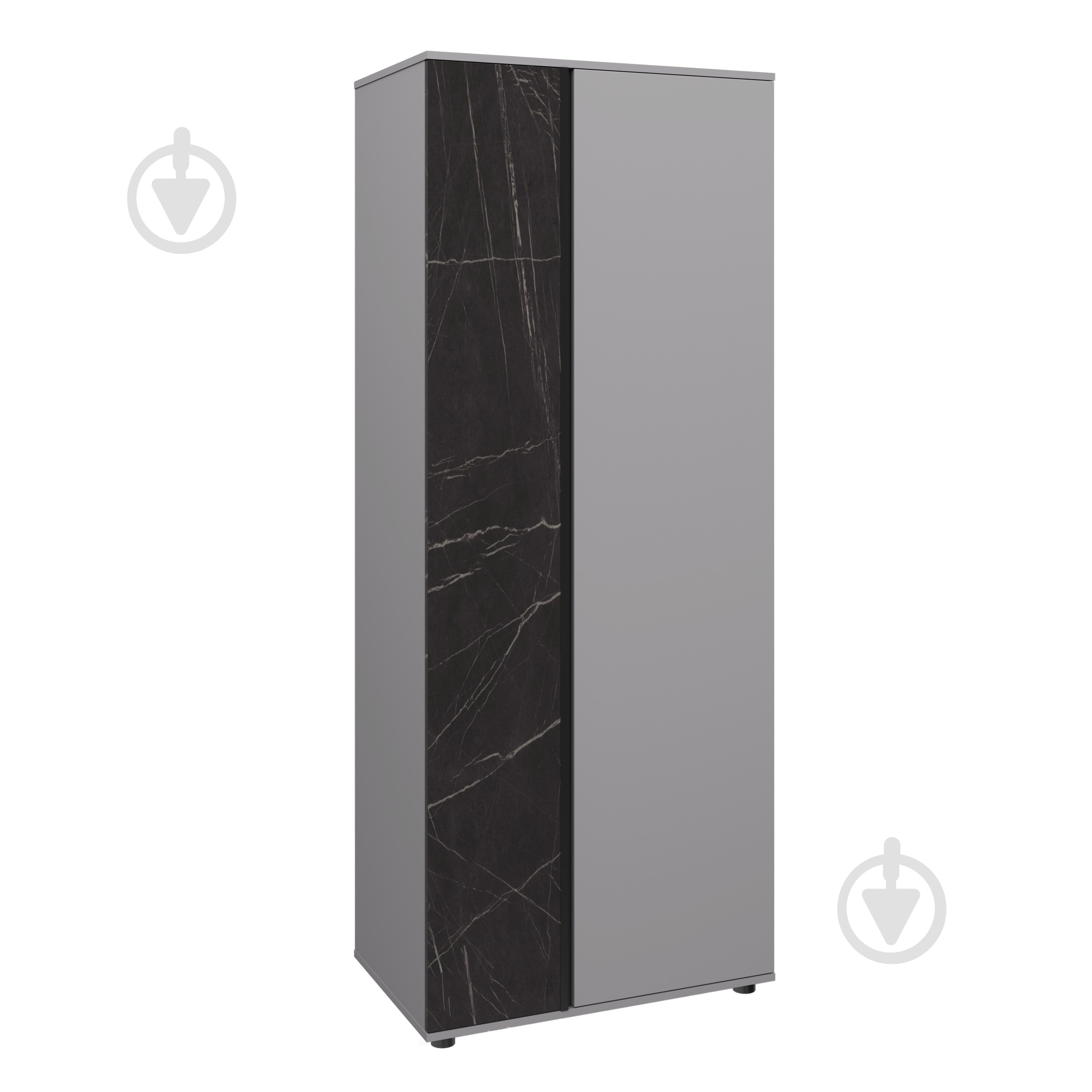 Шкаф Вісент (штанга) ГБ16 2100х900х600 мм серый / серый/мрамор черный - фото 1 Шкаф Вісент (штанга) ГБ16 2100х900х600 мм серый / серый/мрамор черный - фото 1