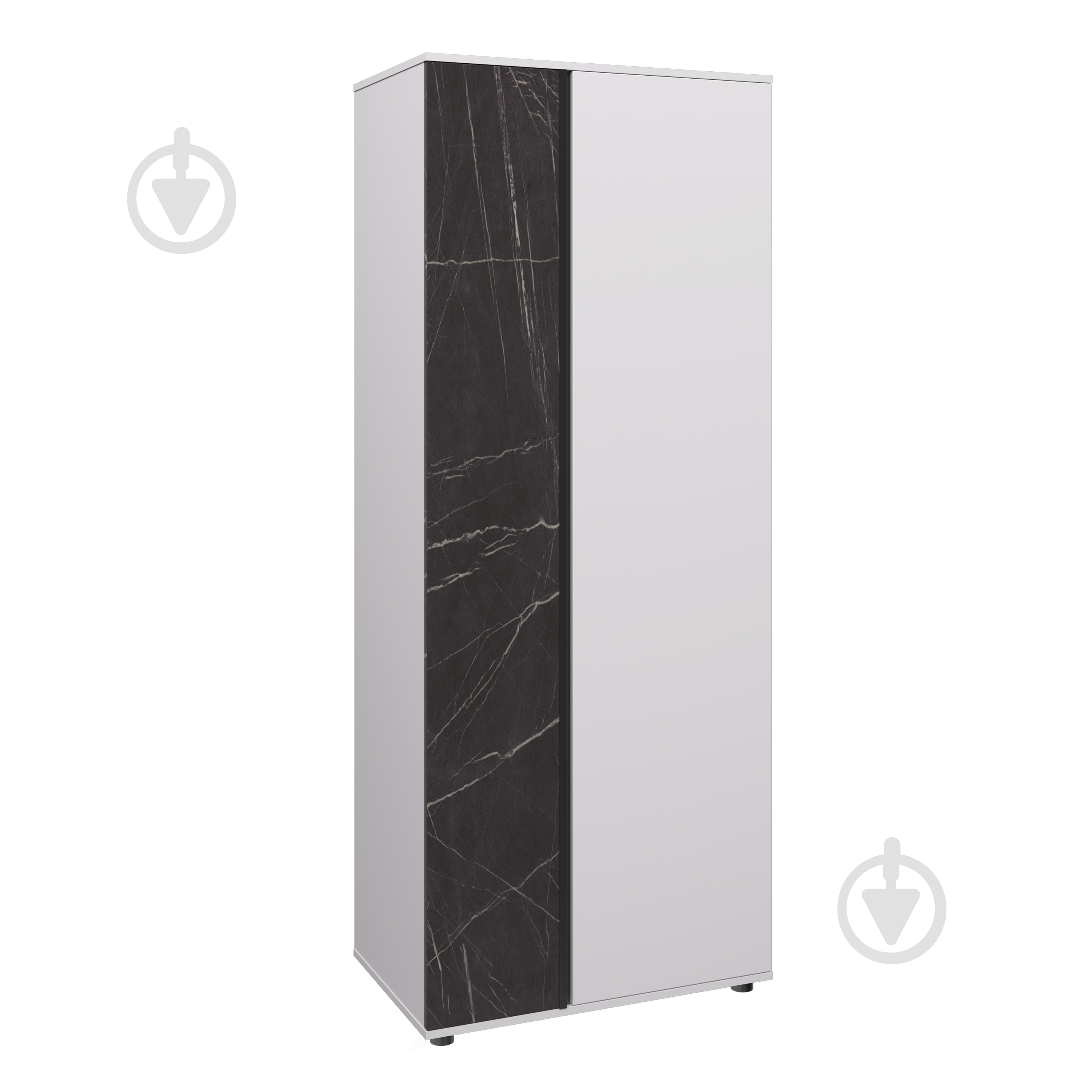 Шафа Вісент 2дв (мікроліфт + полиці) ГБ16 2100х900х400 мм біла аляска / білий/мармур чорний - фото 1 Шафа Вісент 2дв (мікроліфт + полиці) ГБ16 2100х900х400 мм біла аляска / білий/мармур чорний - фото 1