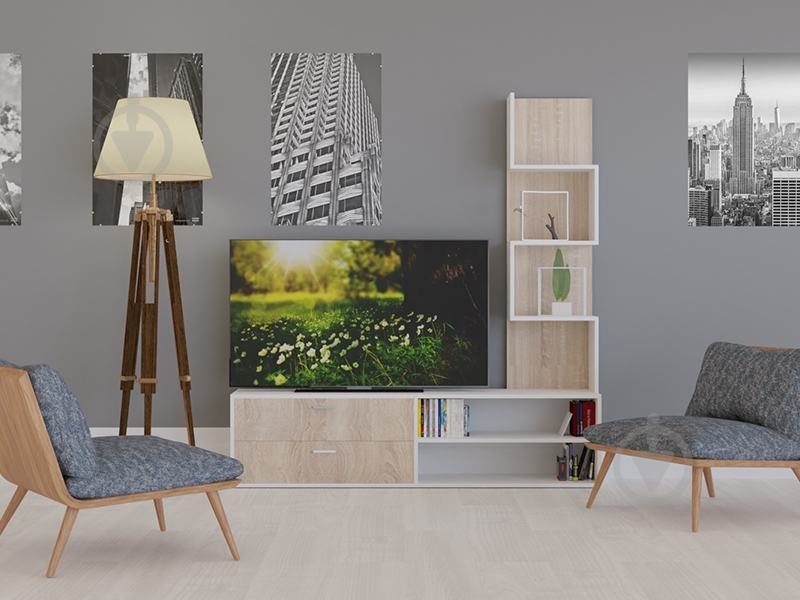 Стенка Afina DC дуб сонома/белый - фото 4