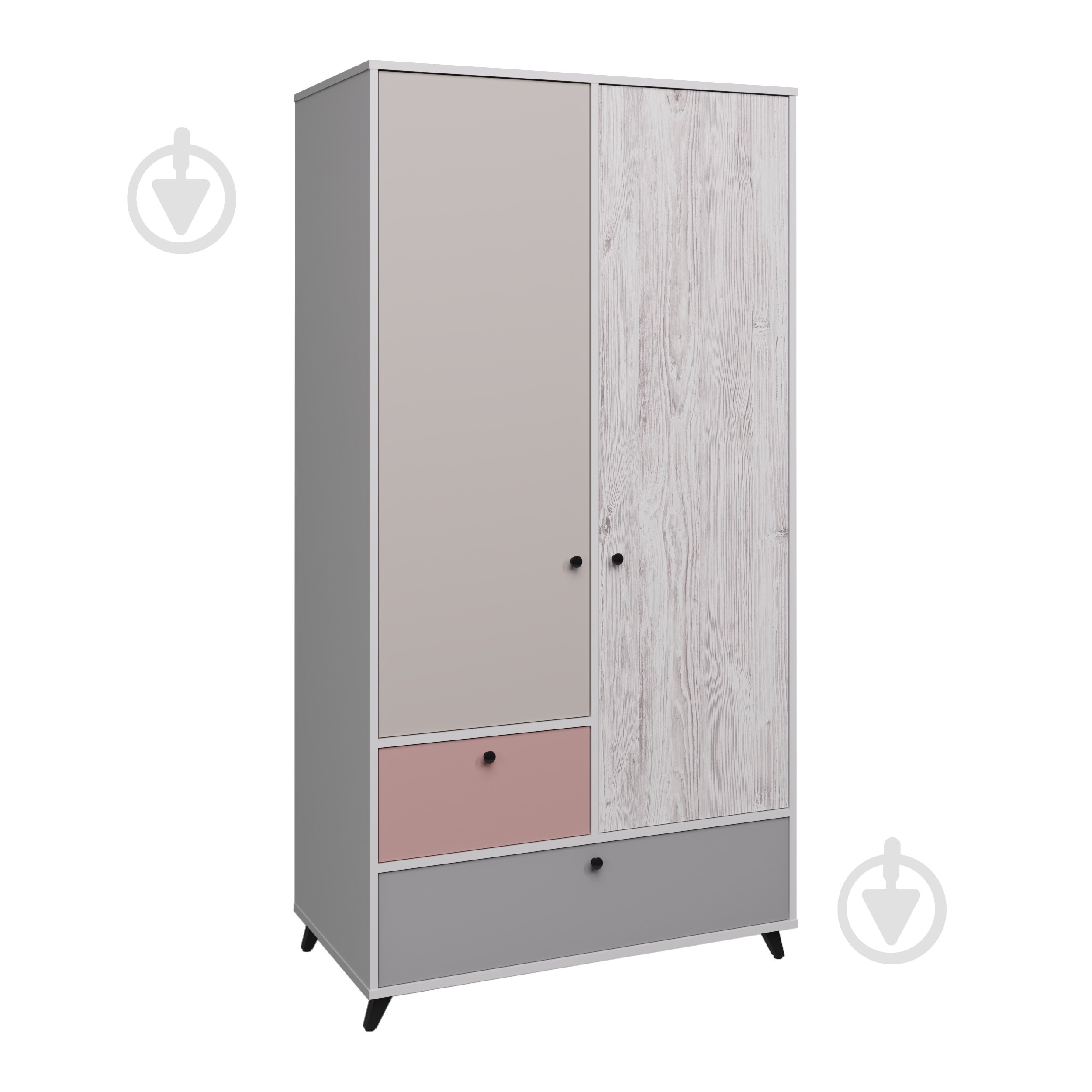 Шафа Вісент 2дв+2ш ОЛ07 2100х1070х600 мм біла аляска / кашемір/рожевий/сірий/дуб аляска - фото 1 Шафа Вісент 2дв+2ш ОЛ07 2100х1070х600 мм біла аляска / кашемір/рожевий/сірий/дуб аляска - фото 1