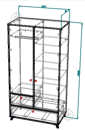 Шафа Вісент 2дв+2ш ОЛ07 2100х1070х600 мм біла аляска / кашемір/рожевий/сірий/дуб аляска - фото 2 Шафа Вісент 2дв+2ш ОЛ07 2100х1070х600 мм біла аляска / кашемір/рожевий/сірий/дуб аляска - фото 2