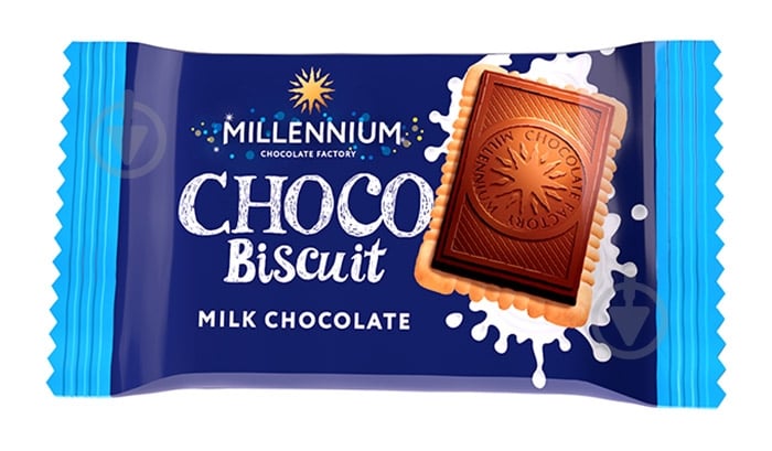 Шоколад Millennium молочный с печеньем Choco biscuit 15 г - фото 1