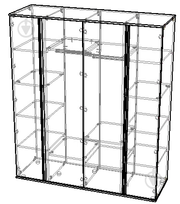 Шафа Вісент 4дв + дзеркало ГБ18 2100х1795х600 мм кашемір / кашемір/мармур чорний - фото 2