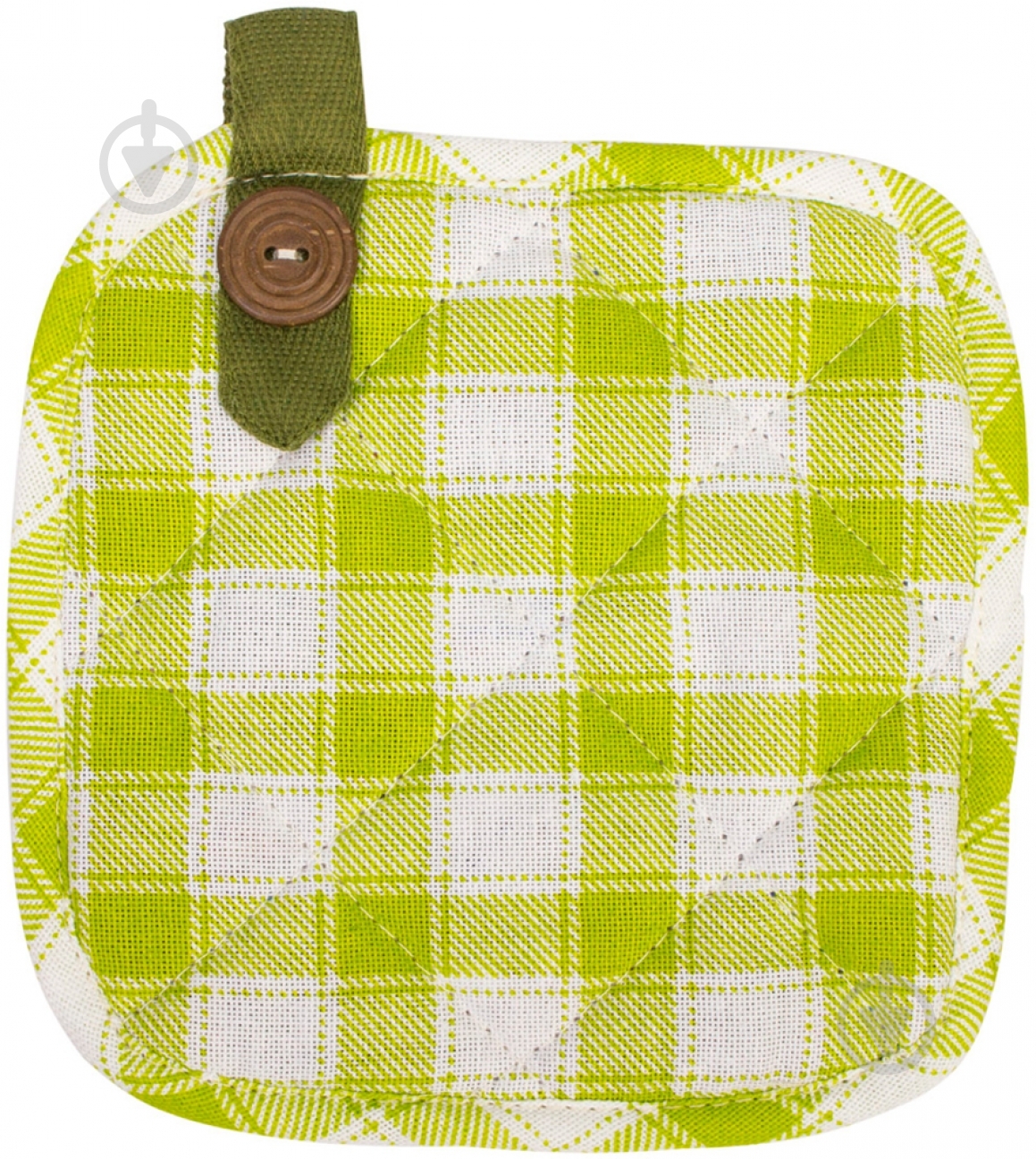 Прихватка Зеленая клетка 15x15 см белый La Nuit - фото 1 Прихватка Зеленая клетка 15x15 см белый La Nuit - фото 1