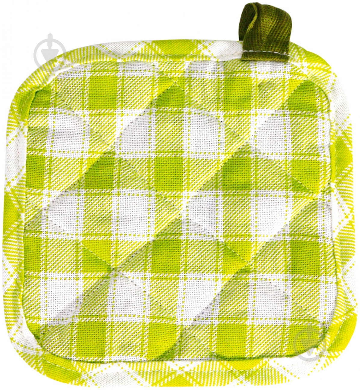 Прихватка Зеленая клетка 15x15 см белый La Nuit - фото 2 Прихватка Зеленая клетка 15x15 см белый La Nuit - фото 2