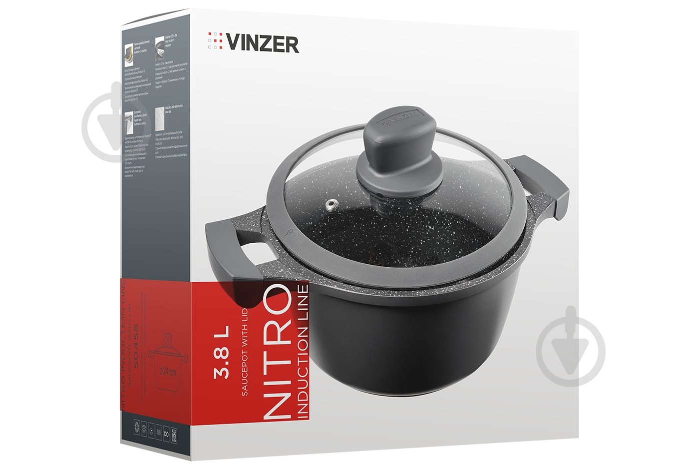 Кастрюля Vinzer Nitro Induction Line 3,8 л 50458 - фото 3