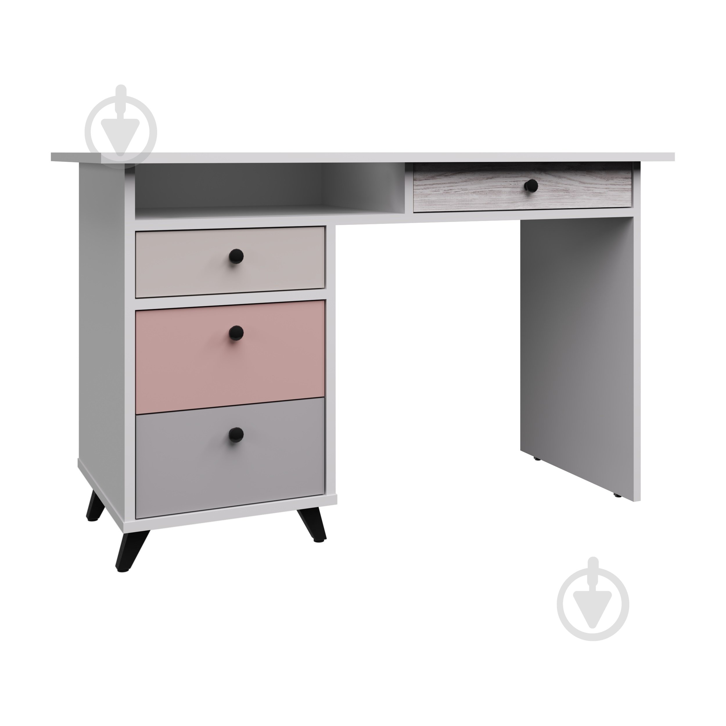 Стіл Вісент 4ш+відкр. ОЛ03 750х1200х550 мм біла аляска/рожевий/білий - фото 1 Стіл Вісент 4ш+відкр. ОЛ03 750х1200х550 мм біла аляска/рожевий/білий - фото 1