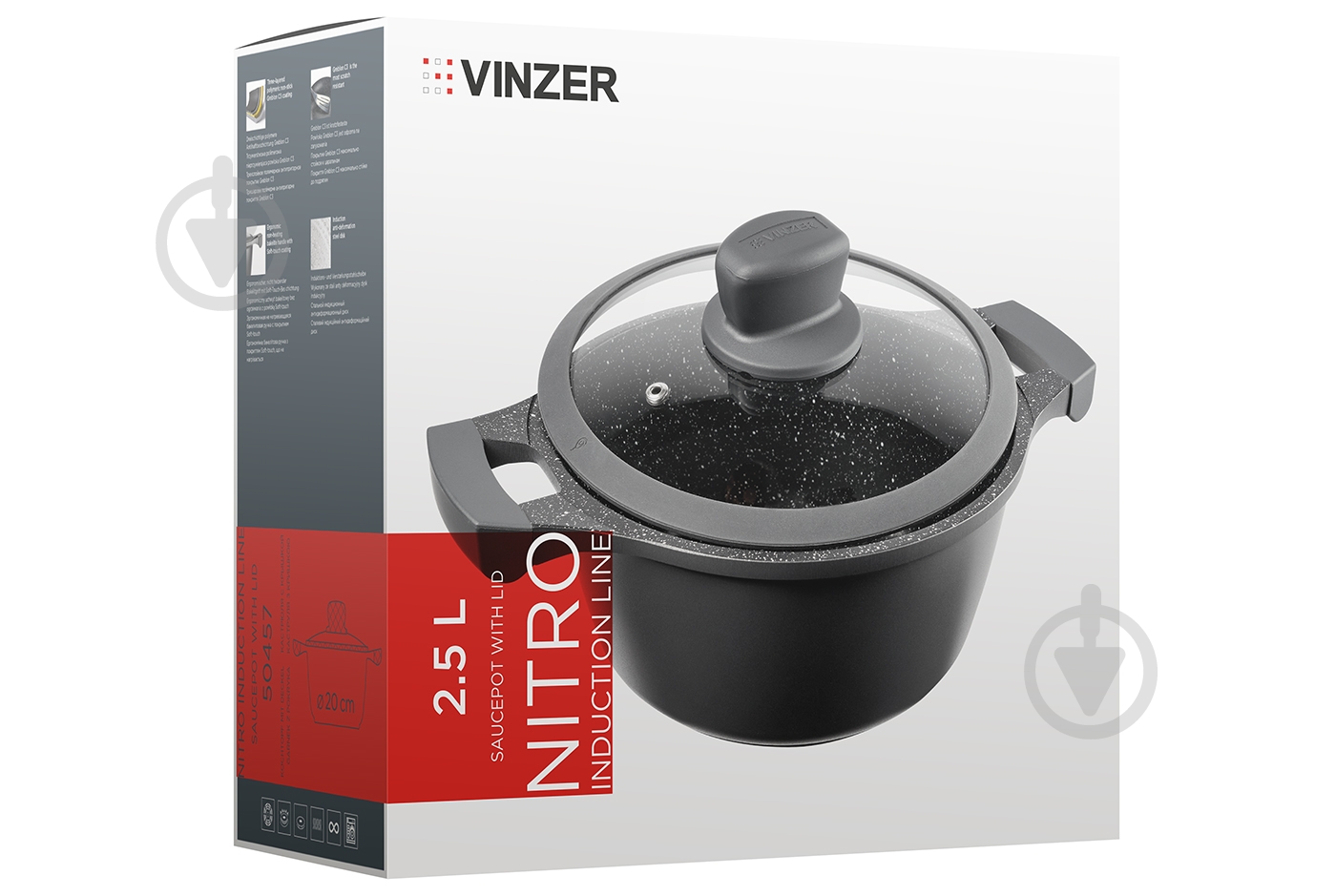 Кастрюля Vinzer Nitro Induction Line 2,5 л 50457 - фото 3