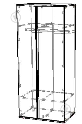 Шафа Вісент (штанга) ГБ16 2100х900х600 мм кашемір / кашемір/мармур чорний - фото 2 Шафа Вісент (штанга) ГБ16 2100х900х600 мм кашемір / кашемір/мармур чорний - фото 2