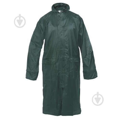Плащ-дождевик ПВХ+НЕЙЛОН ЗЕЛЕНЫЙ Р.XXL - фото 1
