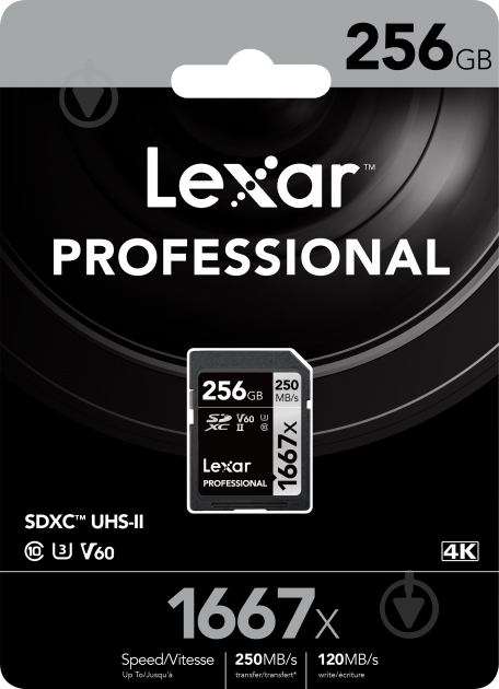 Карта пам'яті Lexar SDXC 256 ГБ Class 10UHS-II Class 3 (U3) (LSD256CB1667) - фото 3 Карта пам'яті Lexar SDXC 256 ГБ Class 10UHS-II Class 3 (U3) (LSD256CB1667) - фото 3