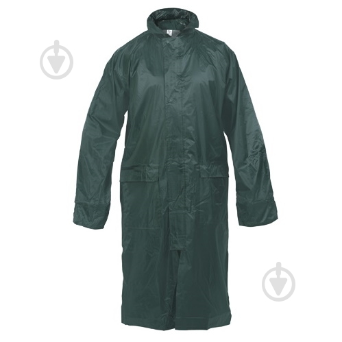 Плащ-дождевик ПВХ+НЕЙЛОН ЗЕЛЕНЫЙ Р.L - фото 1