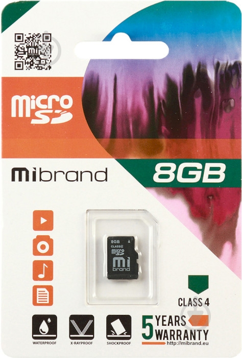 Карта памяти microSD 8 ГБ Class 4 (MICDC4/8GB) Mibrand - фото 1