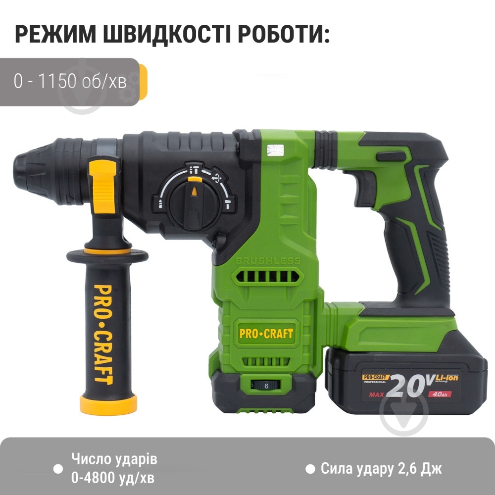 Перфоратор ProCraft PHA-30 (2 АКБ и ЗУ) 030034 - фото 2