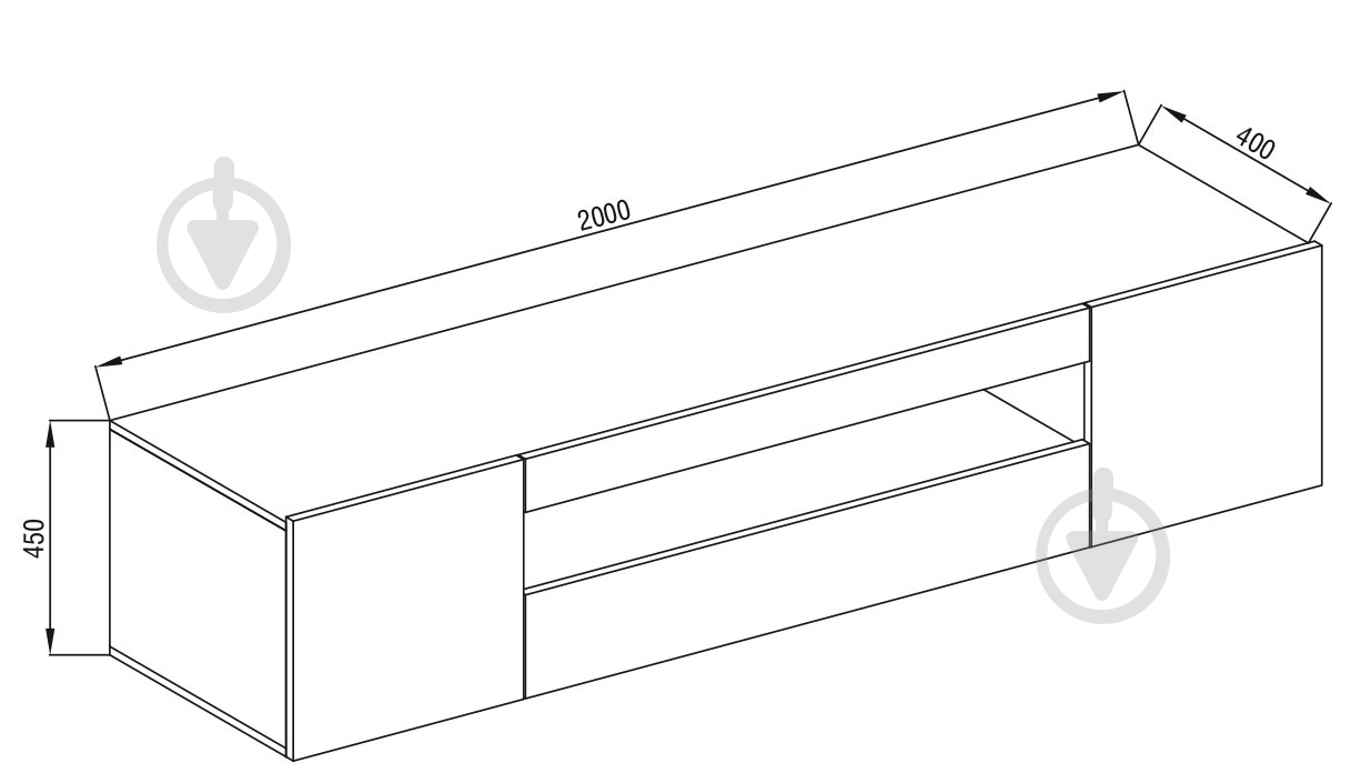 Тумба под ТВ LasCavo Лоренцо 2 белый - фото 3
