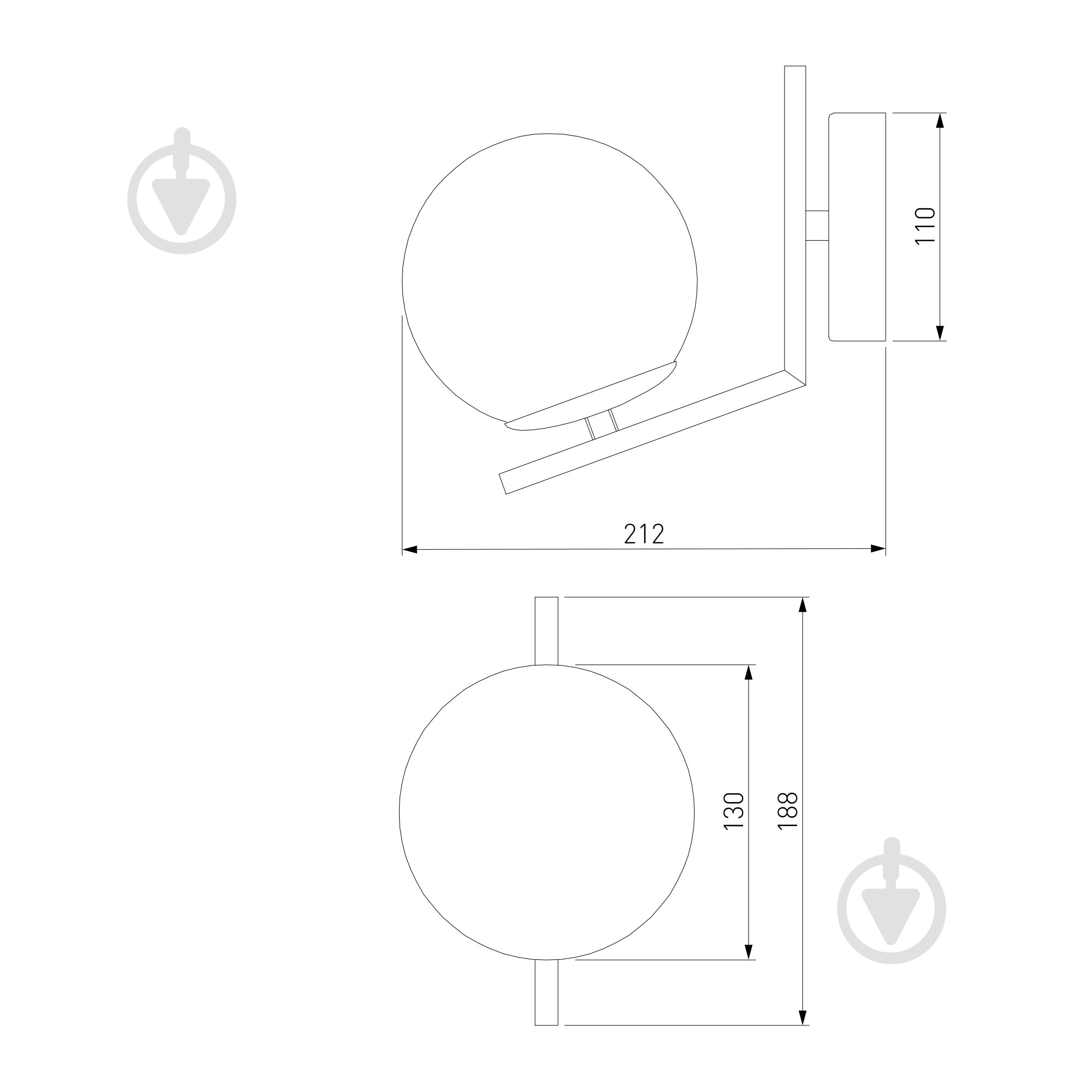 Бра Strotskis Frost 70152/1 1x60 Вт E27 латунь - фото 3