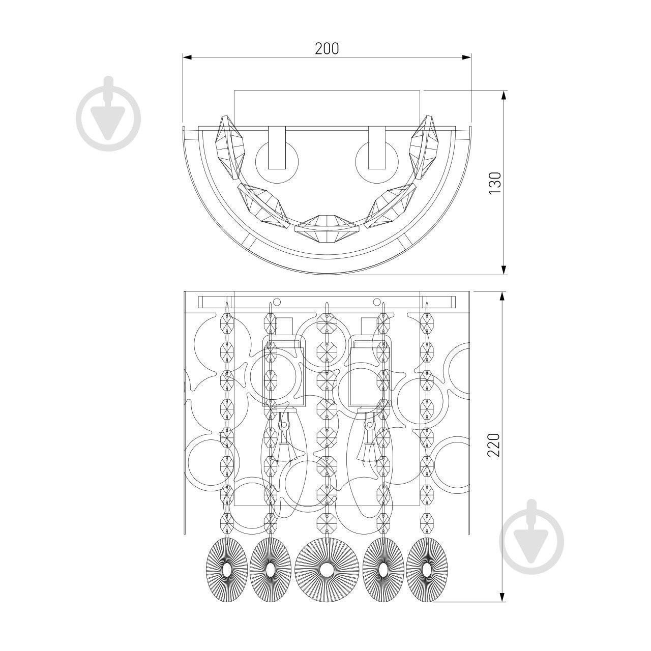 Бра Strotskis Lianna 10114/2 2x60 Вт E14 хром - фото 4