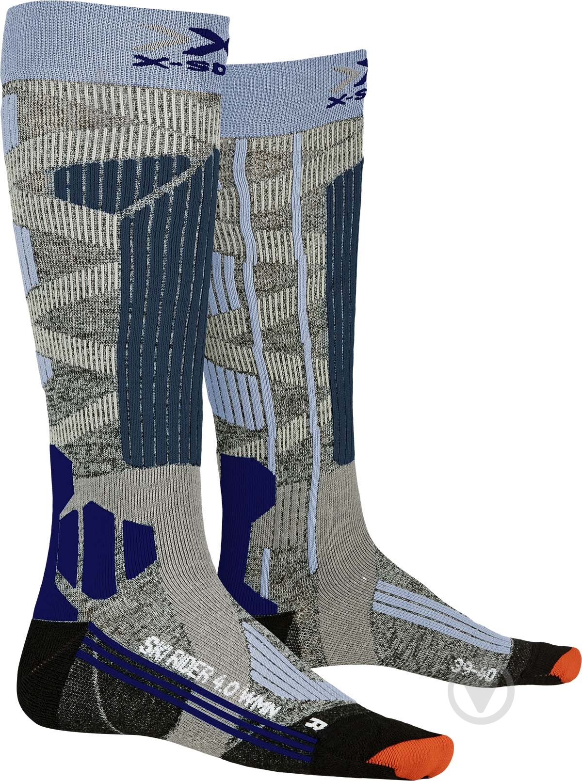 Носки X-Socks Ski Rider 4.0 WMN XS-SSKRW19W-G230 р.37-38 серый с синим - фото 1 Носки X-Socks Ski Rider 4.0 WMN XS-SSKRW19W-G230 р.37-38 серый с синим - фото 1