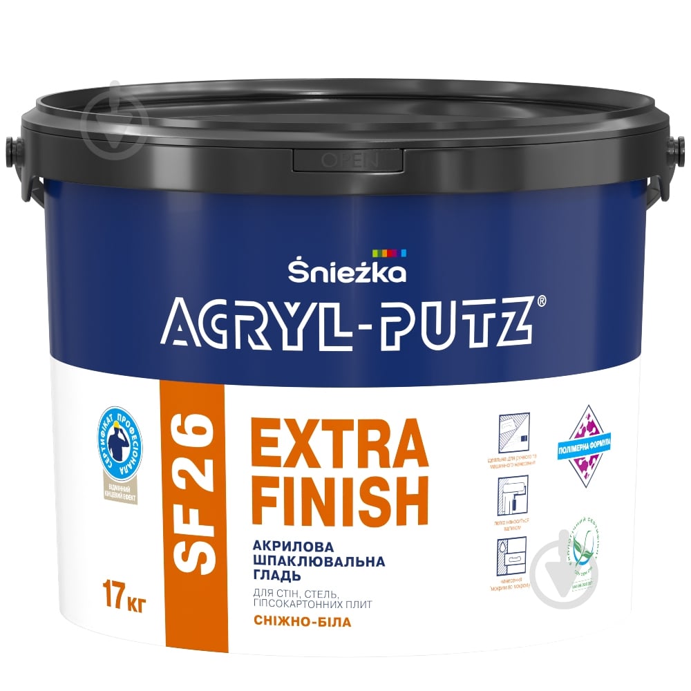 Шпаклівка Sniezka фінішна акрилова ACRYL-PUTZ SF26 (Extra-Finish) 17 кг - фото 1