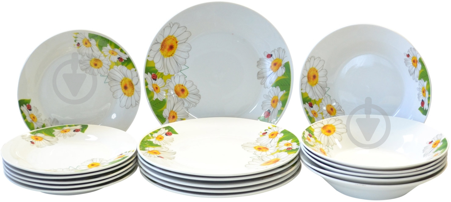 Сервиз столовый Оселя Цветы 18 предметов - фото 1 Сервиз столовый Оселя Цветы 18 предметов - фото 1