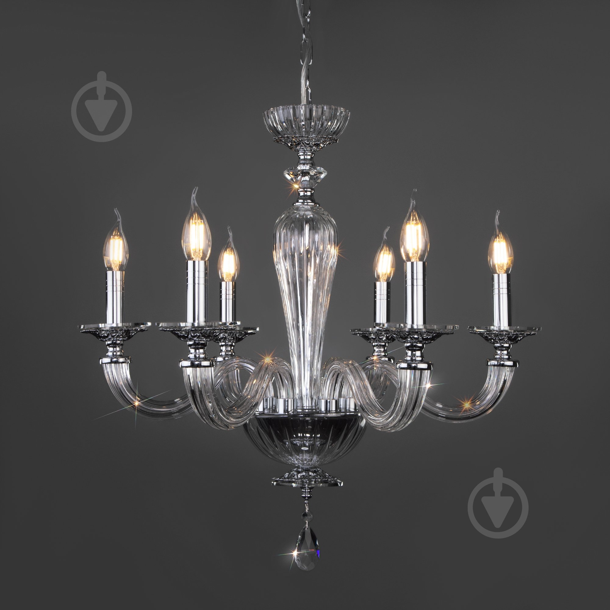 Люстра подвесная Strotskis Olenna 6x60 Вт E14 хром 318/6 - фото 1