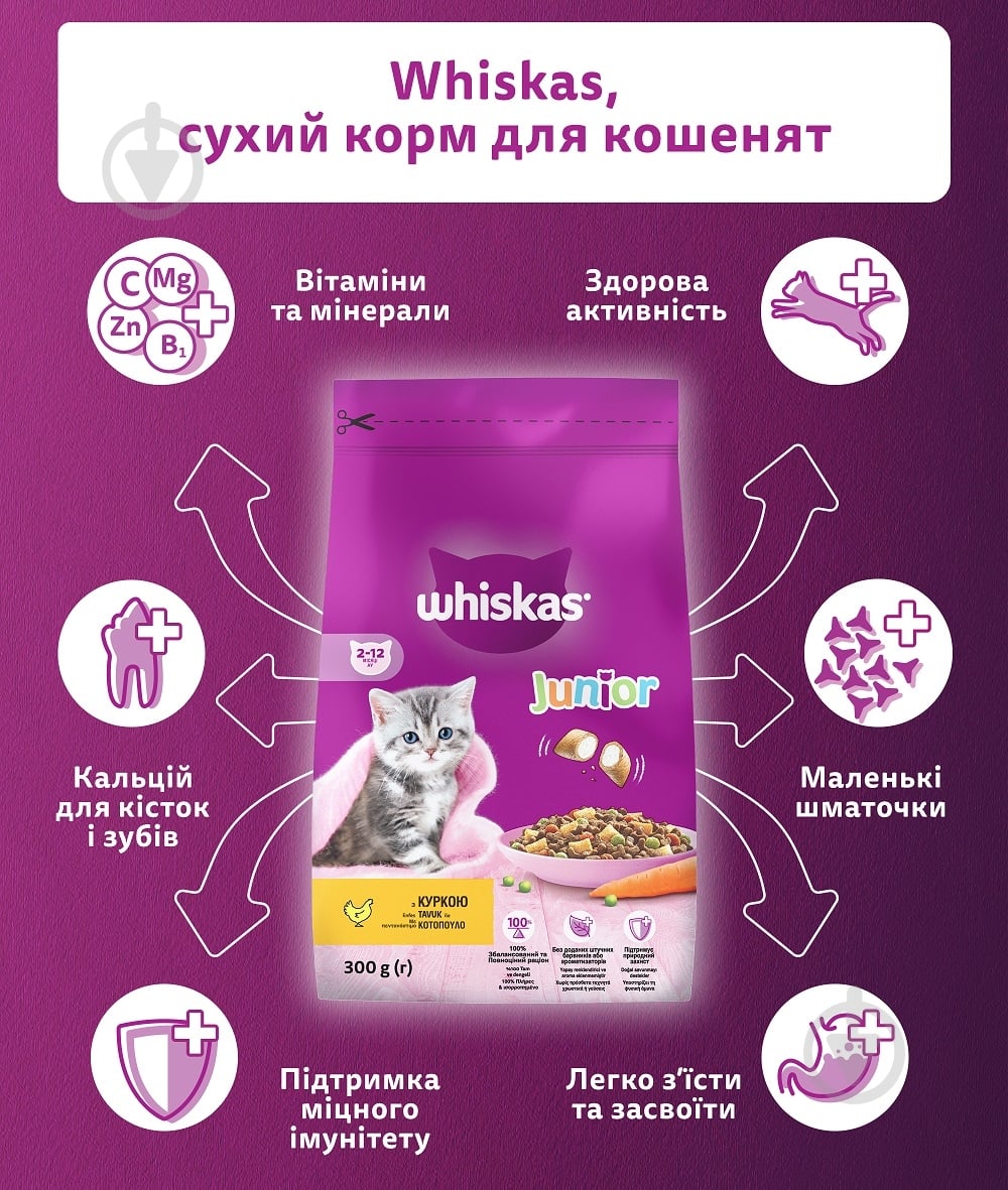 Корм сухий Whiskas з куркою 300 г - фото 5