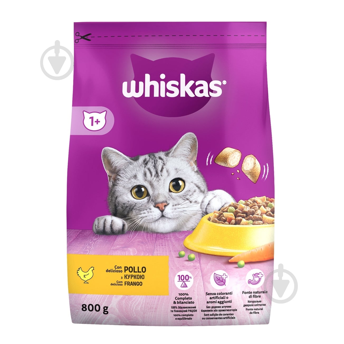 Корм сухой Whiskas с курицей 800 г - фото 1 Корм сухой Whiskas с курицей 800 г - фото 1