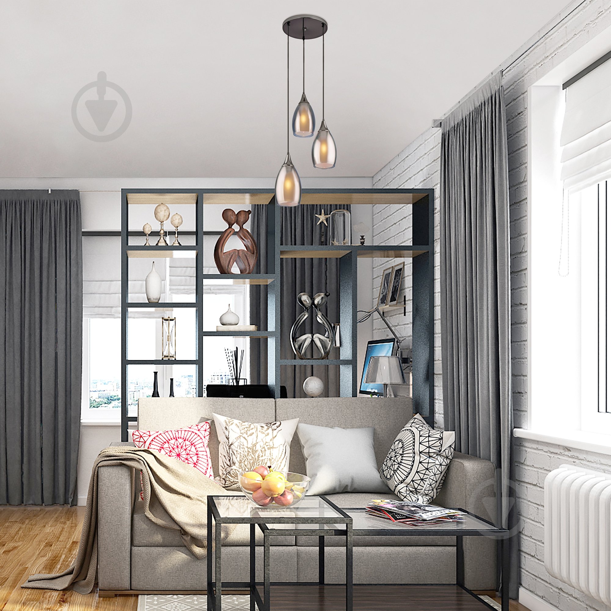 Подвес Strotskis Cosmic 50085/3 3x60 Вт E14 хром - фото 3 Подвес Strotskis Cosmic 50085/3 3x60 Вт E14 хром - фото 3