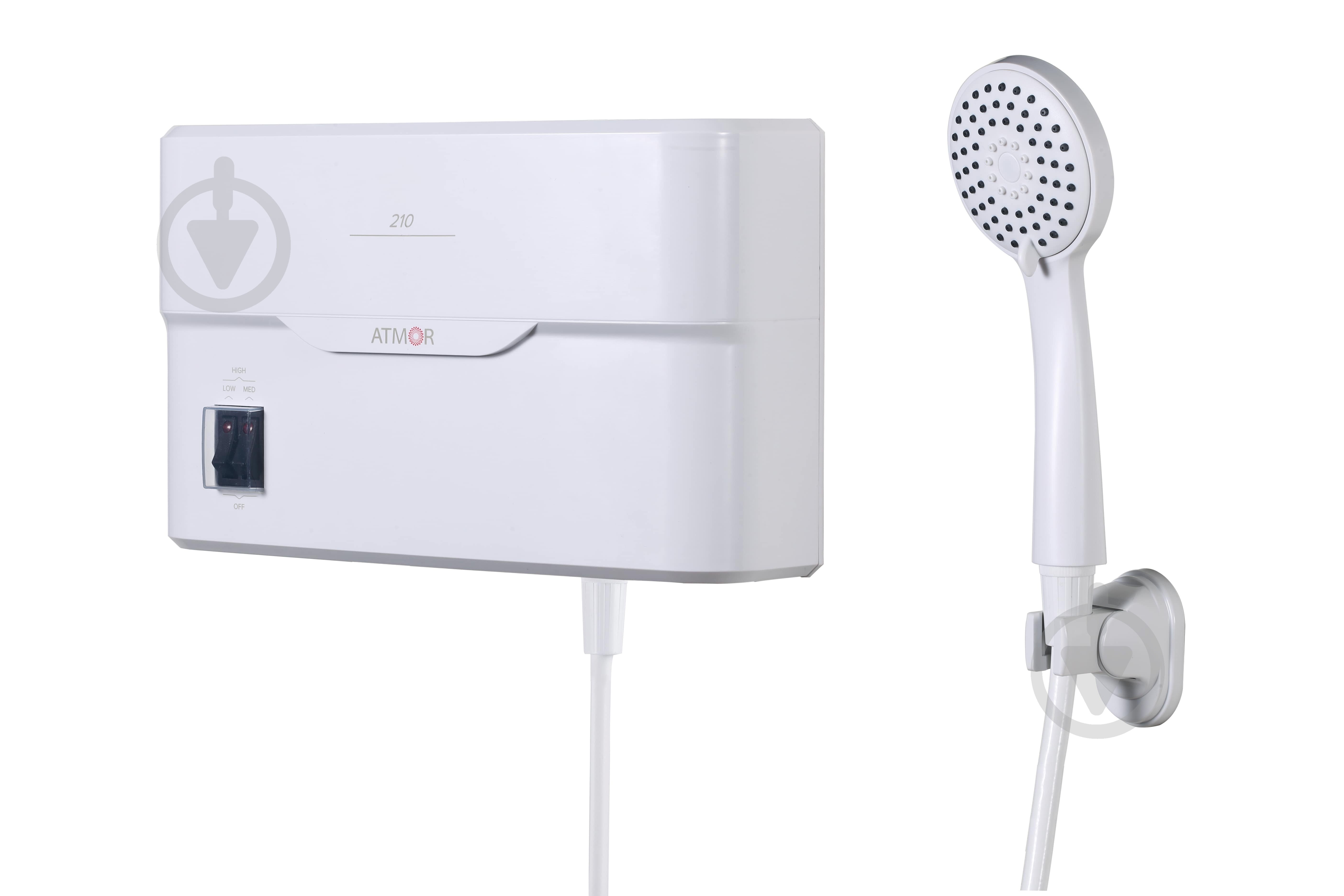 Электроводонагреватель проточный Atmor Basic-210 с душевой насадкой 5 кВт - фото 1 Электроводонагреватель проточный Atmor Basic-210 с душевой насадкой 5 кВт - фото 1