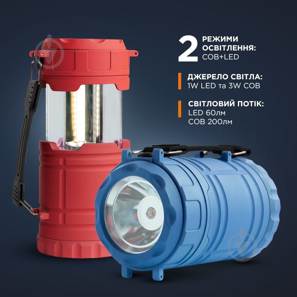 Ліхтарик Quantum QM-FL3042 Nice red 1WLED + 3WCOB box 200 Lm 120 Червона - фото 5 Ліхтарик Quantum QM-FL3042 Nice red 1WLED + 3WCOB box 200 Lm 120 Червона - фото 5